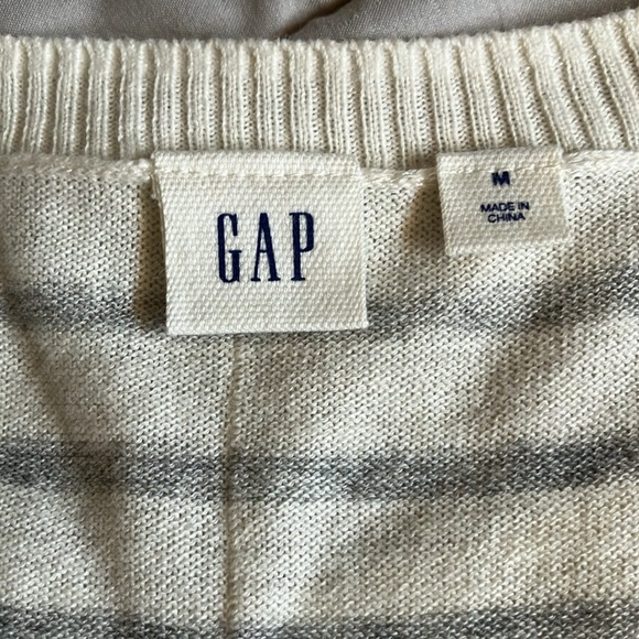 White and Grey Low Scoop Neck Sweater - Picture 7 of 11